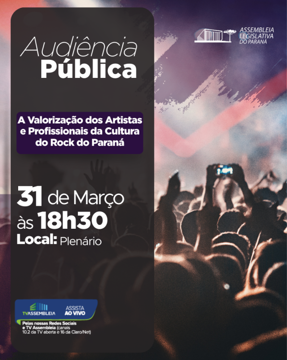 Assembleia Legislativa promove Sessão Solene em homenagem aos profissionais da cultura rock do Paraná