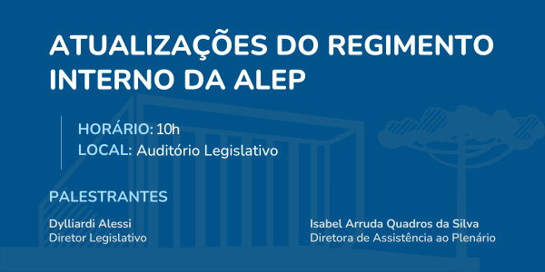 Atualizações do Regimento Interno da ALEP