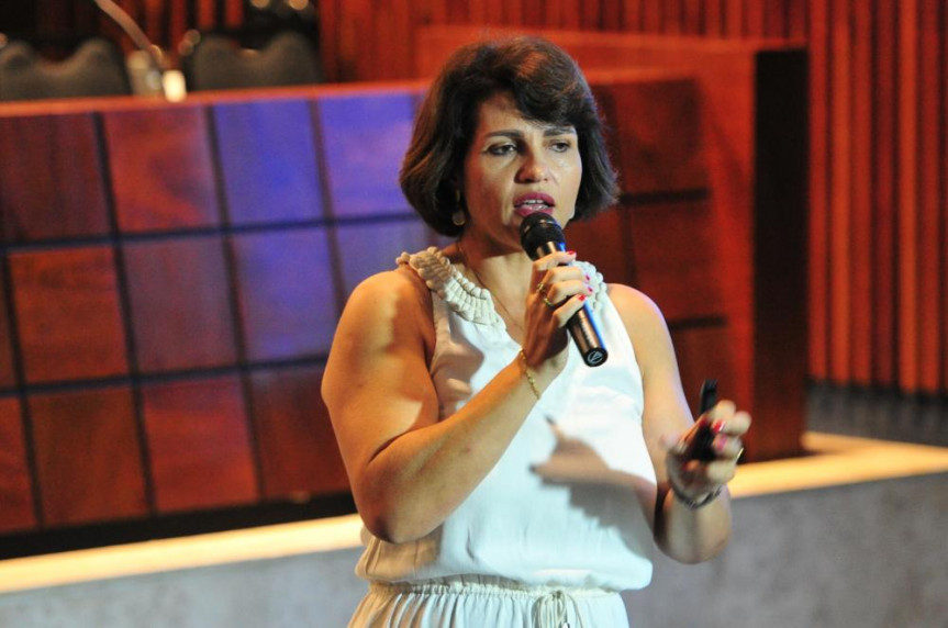 Palestra da Escola do Legislativo sobre "Políticas Públicas: Inovação e Colaboração", com Andréa Gozetto.