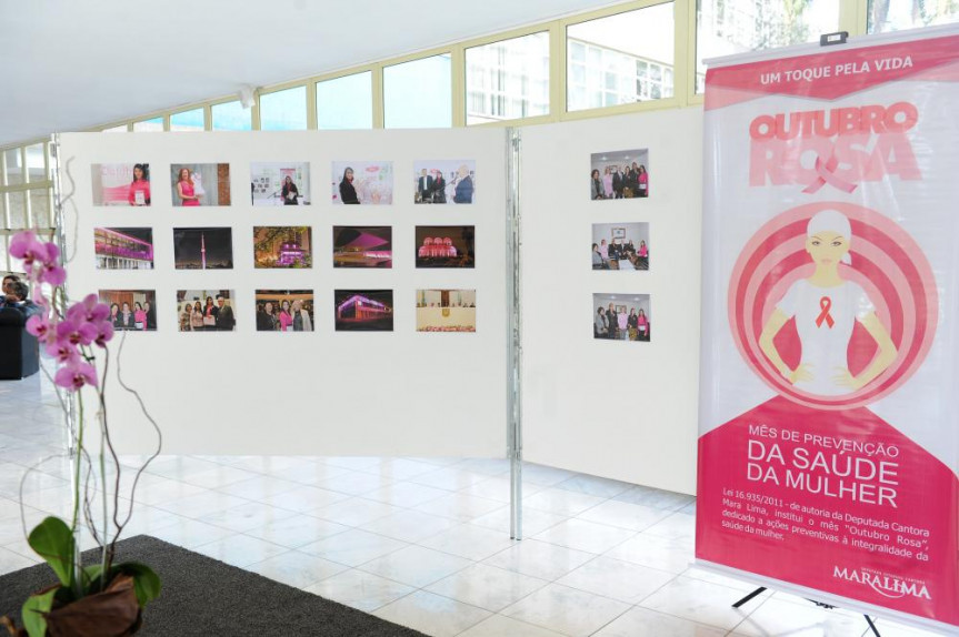 Aberta hoje (10) na Assembleia Legislativa do Paraná a exposição do Outubro Rosa.