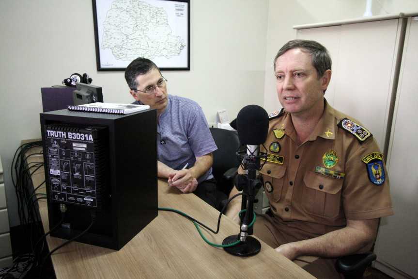 Comandante-geral da Polícia Militar do Paraná, coronel Roberson Luiz Bondaruk, em entrevista à Rádio Sinal.