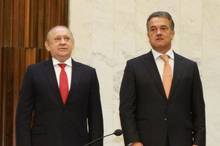 Presidente da Alep Ademar Traiano (PSDB) e primeiro secretário Plauto Miró (DEM).