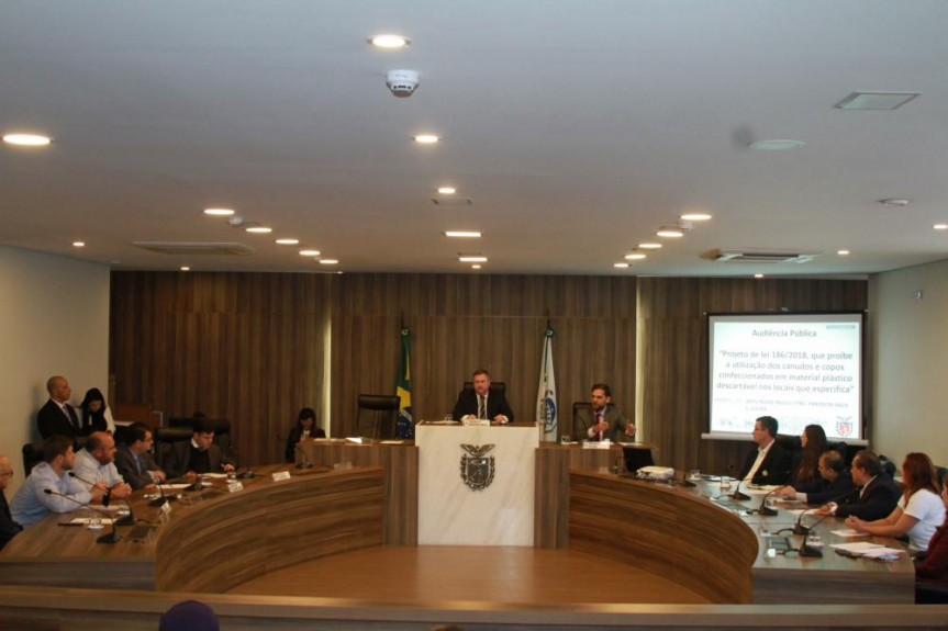O debate foi organizado pelos deputados Goura (PDT), Emerson Bacil (PSL) e Paulo Litro (PSDB).