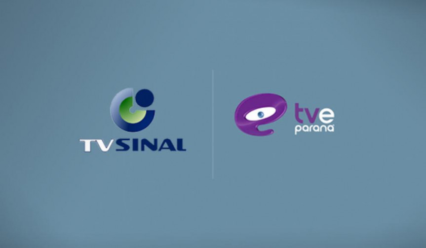 Logomarcas da TV Sinal e E-Paraná, respectivamente.
