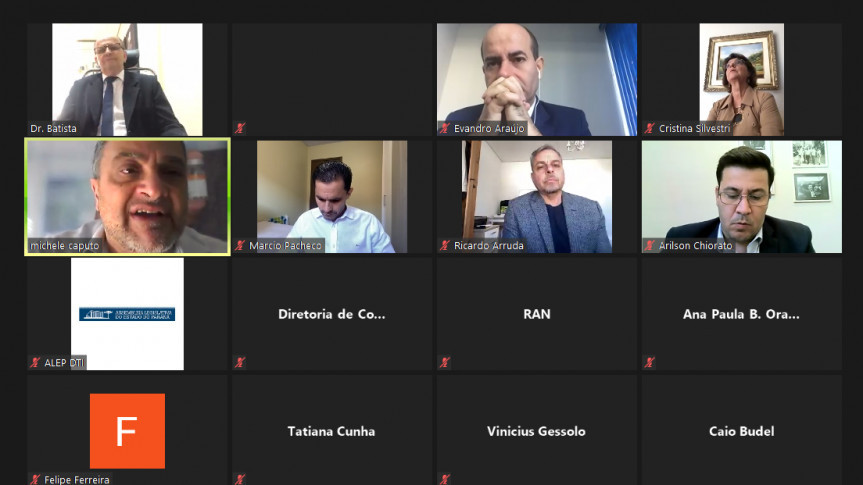 Reunião remota da Comissão de Saúde Publica da Assembleia Legislativa do Paraná.