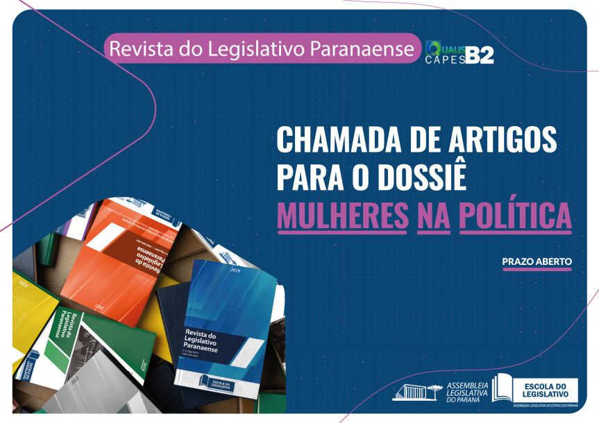 Revista do Legislativo Paranaense abre prazo para submissões de artigos ao Dossiê "Mulheres na Política"