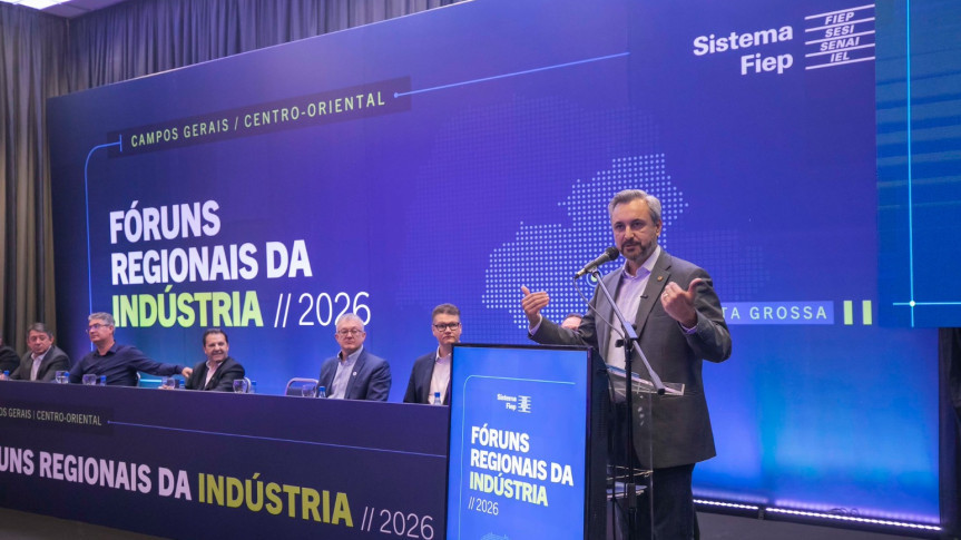 Deputado Fabio Oliveira (Novo) durante Fórum Regional da Indústria.