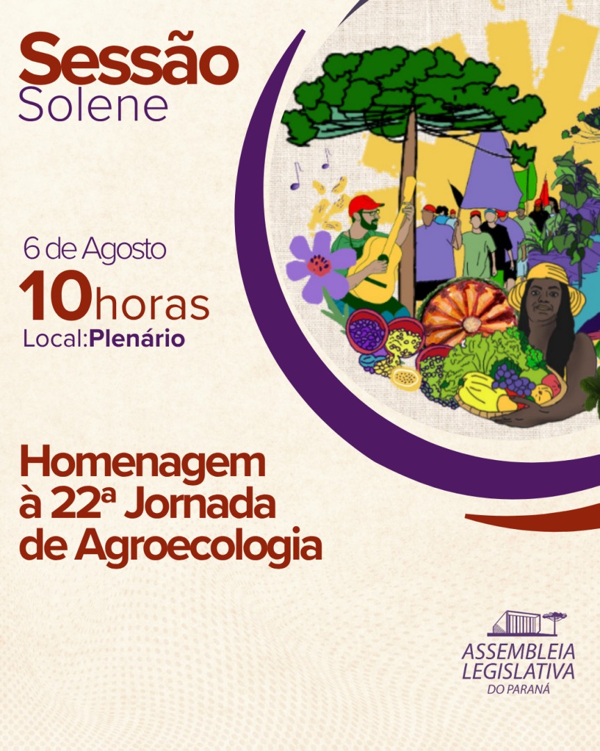 Marcha e sessão solene na Assembleia Legislativa vão abrir a 22ª Jornada de Agroecologia, nesta quarta-feira (6)