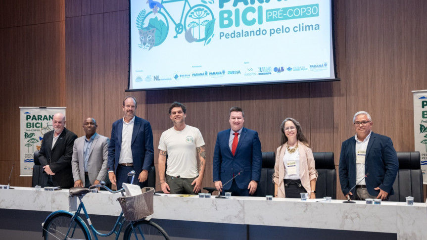 Abertura do Paraná Bici Pré-COP30, a 3ª edição do Seminário Paranaense de Ciclomobilidade e Cicloturismo.