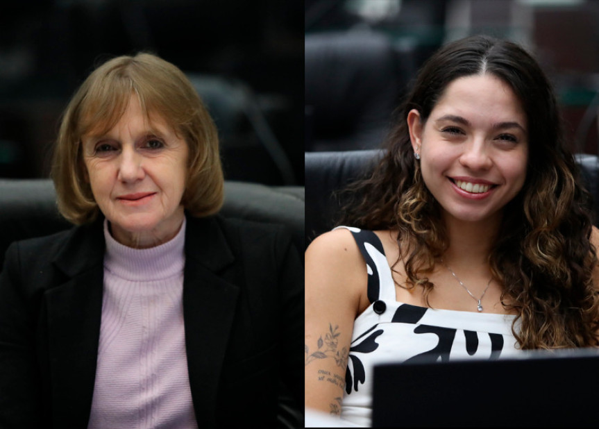 As deputadas Luciana Rafagnin (esq.) e Ana Júlia.