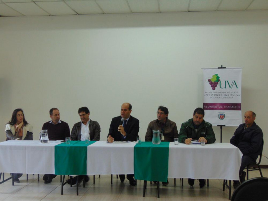 Deputados Claudio Palozi (PSC) e Evandro Araújo (PSC) participam de encontro com produtores de vinho em Colombo. 