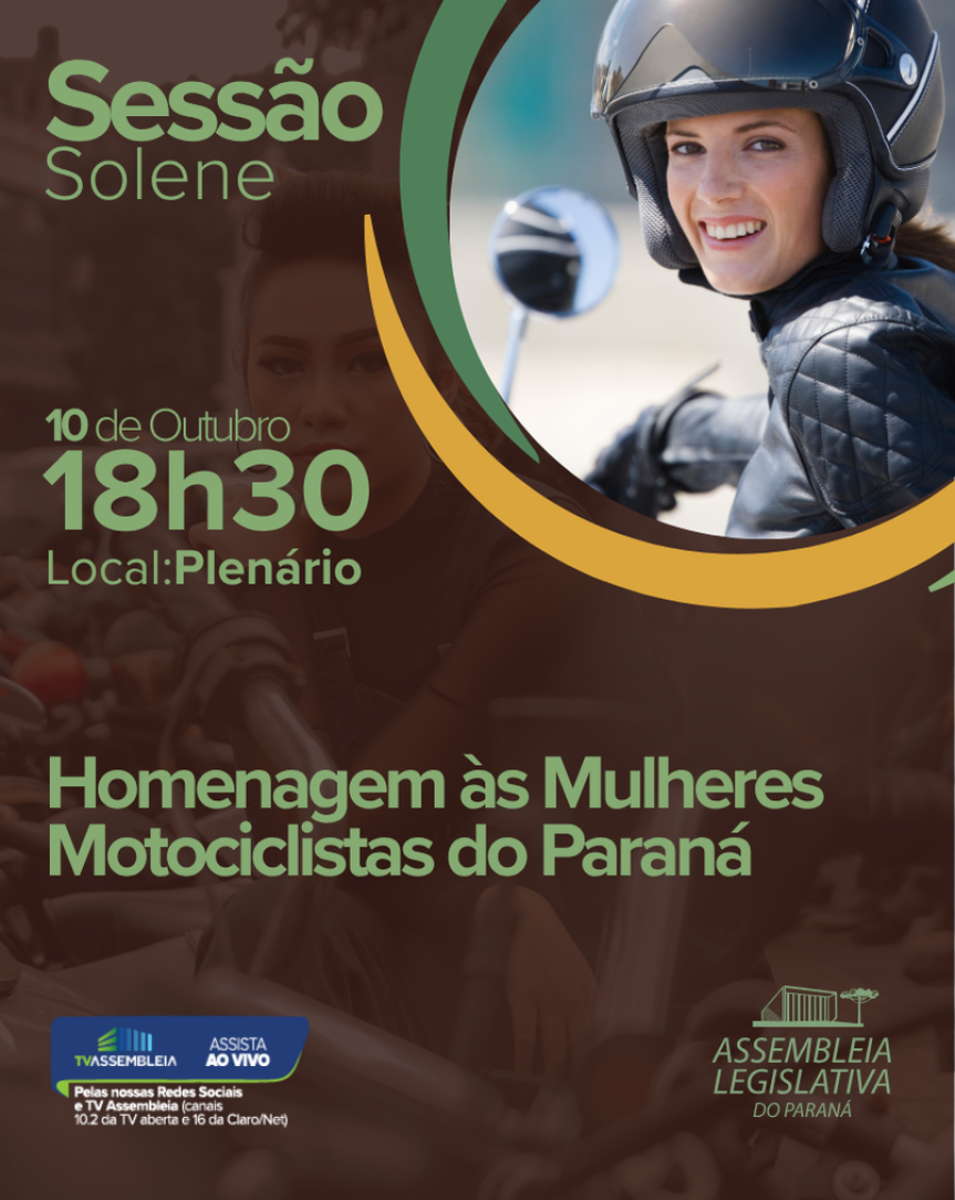 Assembleia Legislativa promove Sessão Solene em homenagem às Mulheres Motociclistas do Paraná