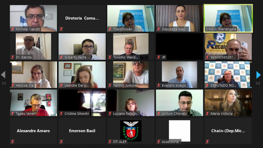 Reunião da Frente Parlamentar do Coronavírus debateu a vacinação no Brasil.