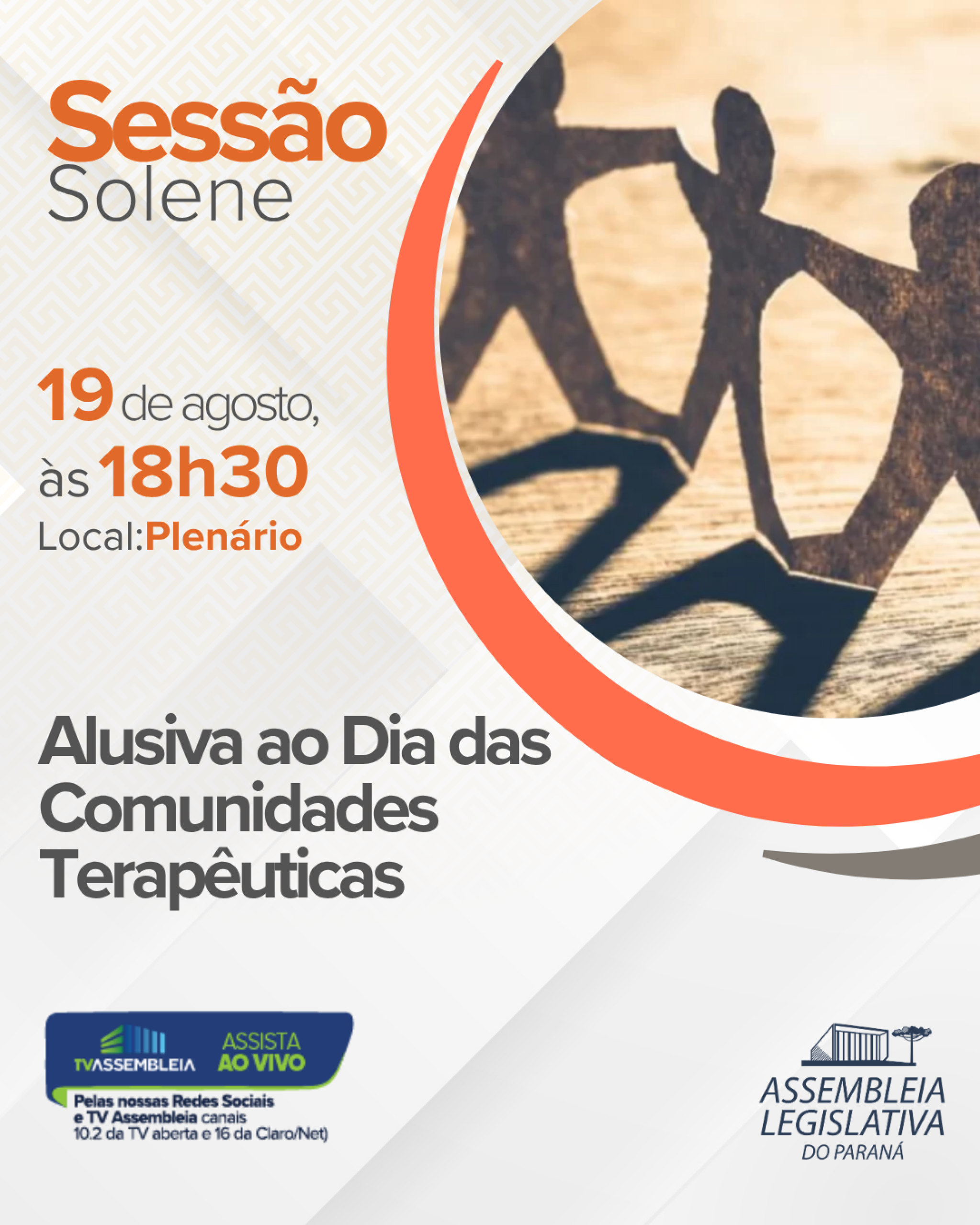 Assembleia promove Sessão Solene em homenagem ao Dia das Comunidades Terapêuticas