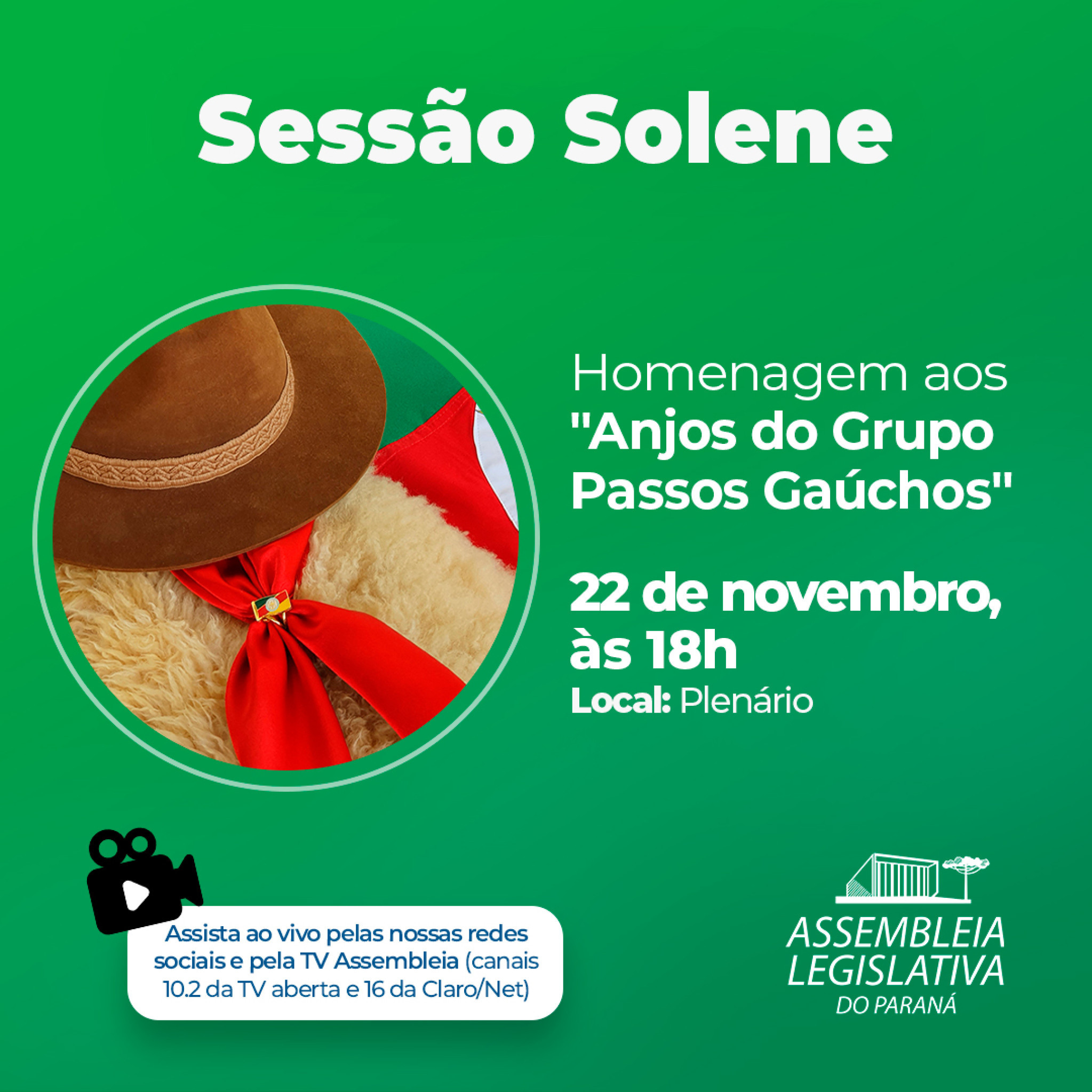 Solenidade vai homenagear grupo de dança tradicionalista no plenário da Assembleia Legislativa
