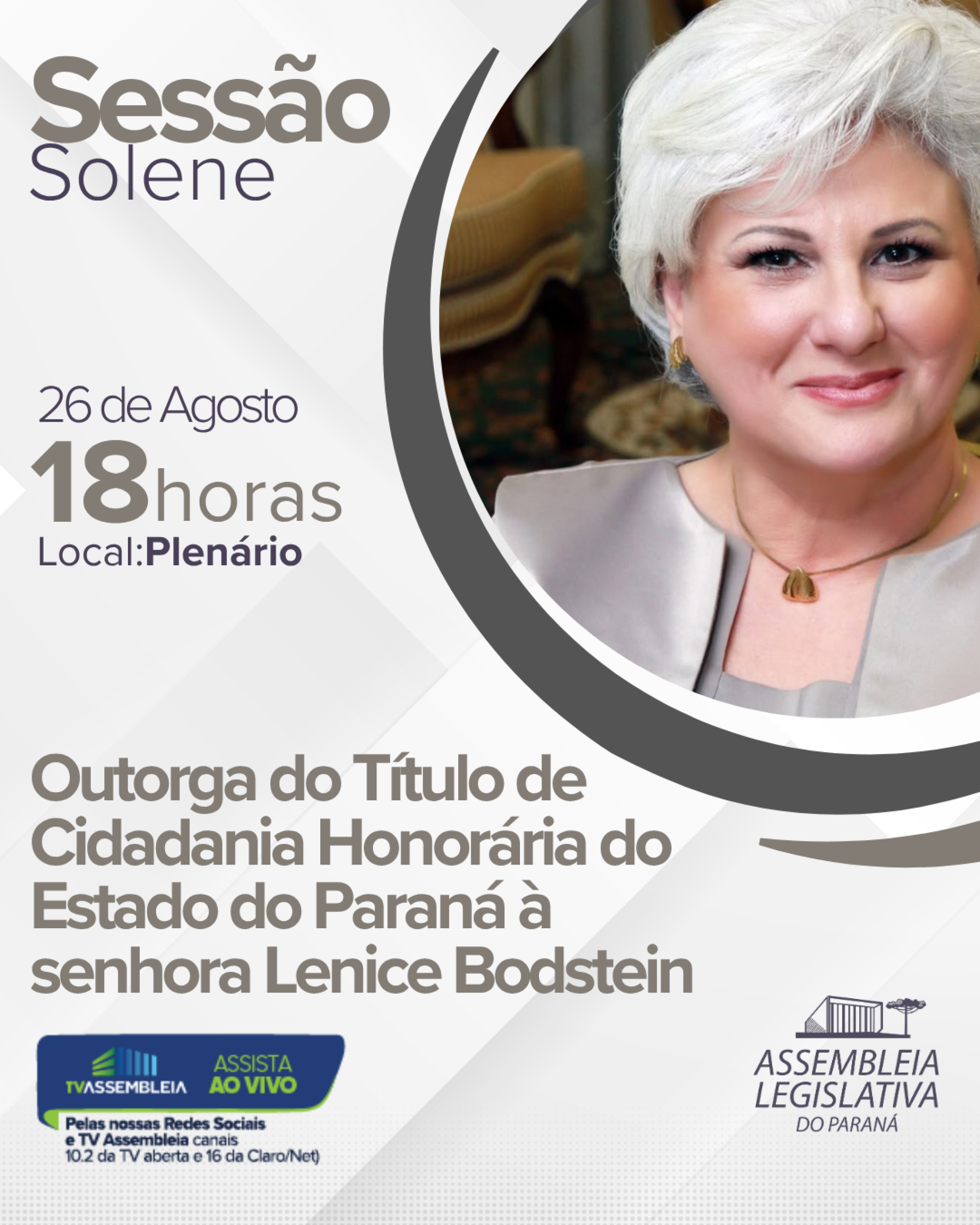 Assembleia reconhece trajetória da desembargadora Lenice Bodstein com o título de Cidadania Honorária