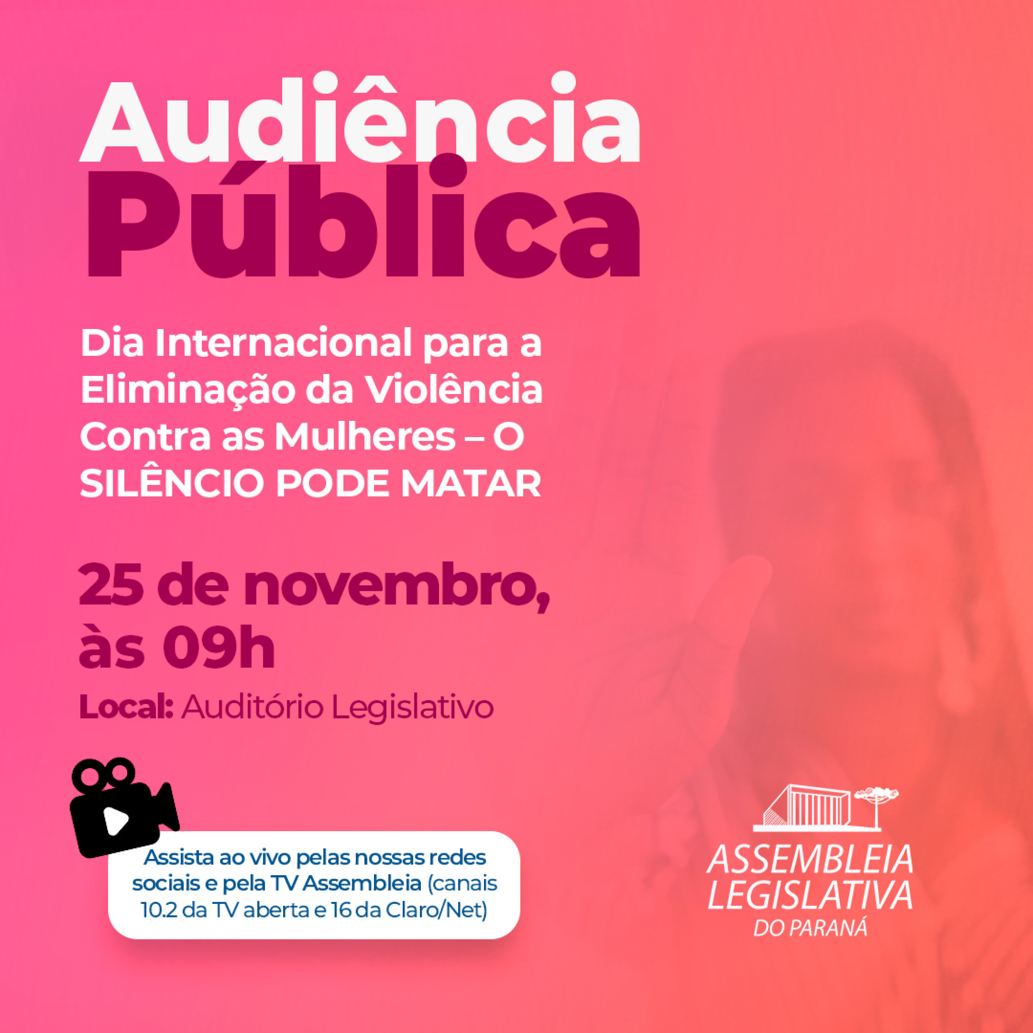 O Silêncio pode Matar: Audiência Pública debate violência contra as mulheres