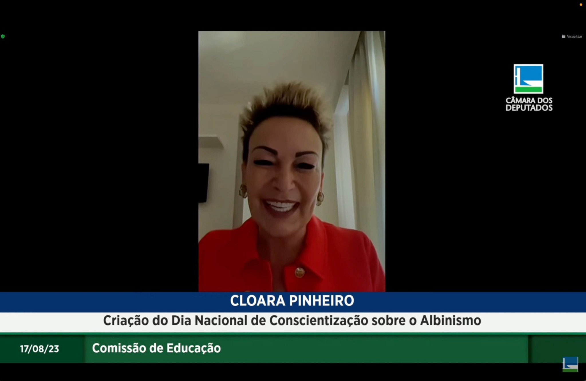 Deputada Cloara Pinheiro (PSD) participa de audiência pública sobre o Albinismo na Câmara Federal