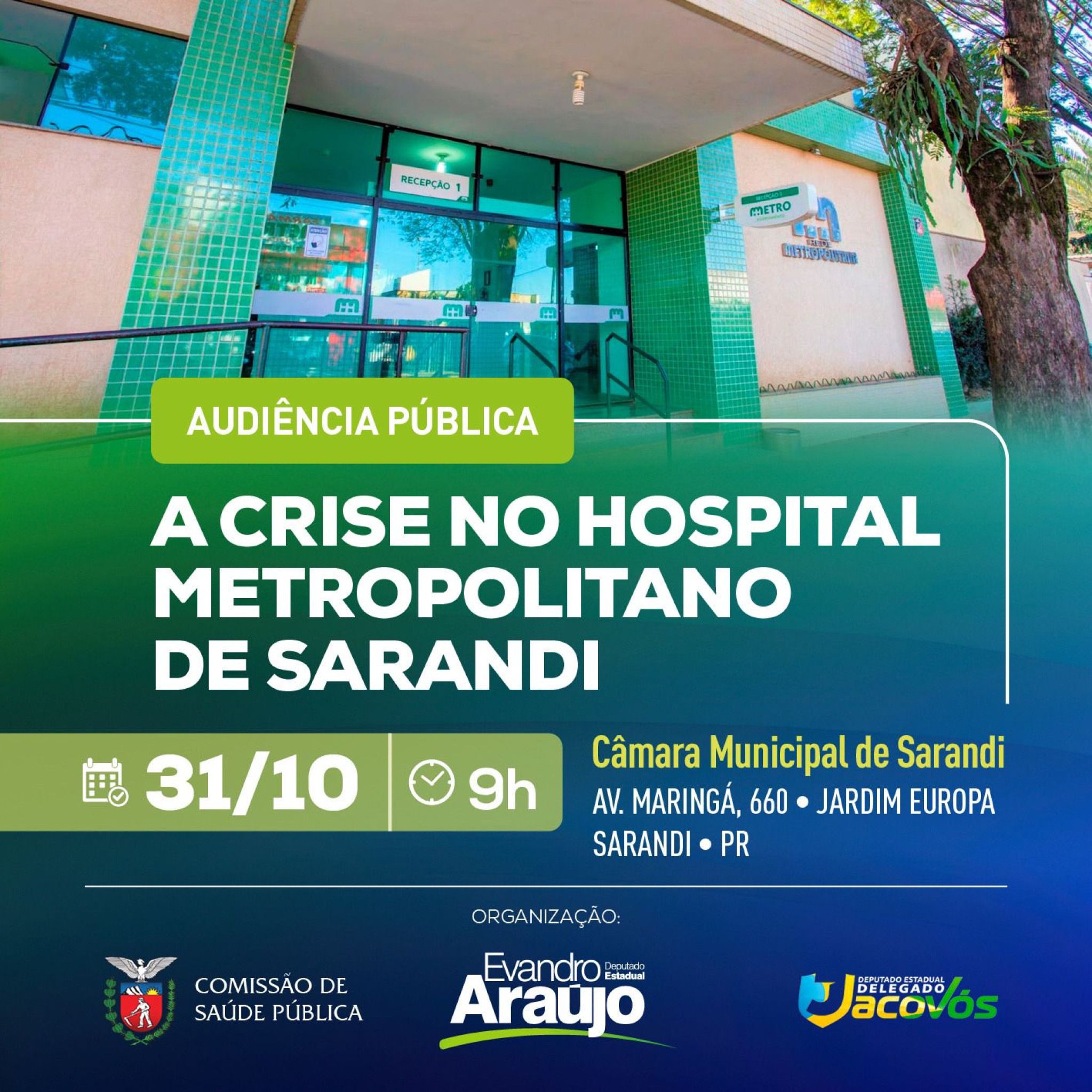Comissão de Saúde da Assembleia promove audiência pública para debater a crise no Hospital Metropolitano de Sarandi