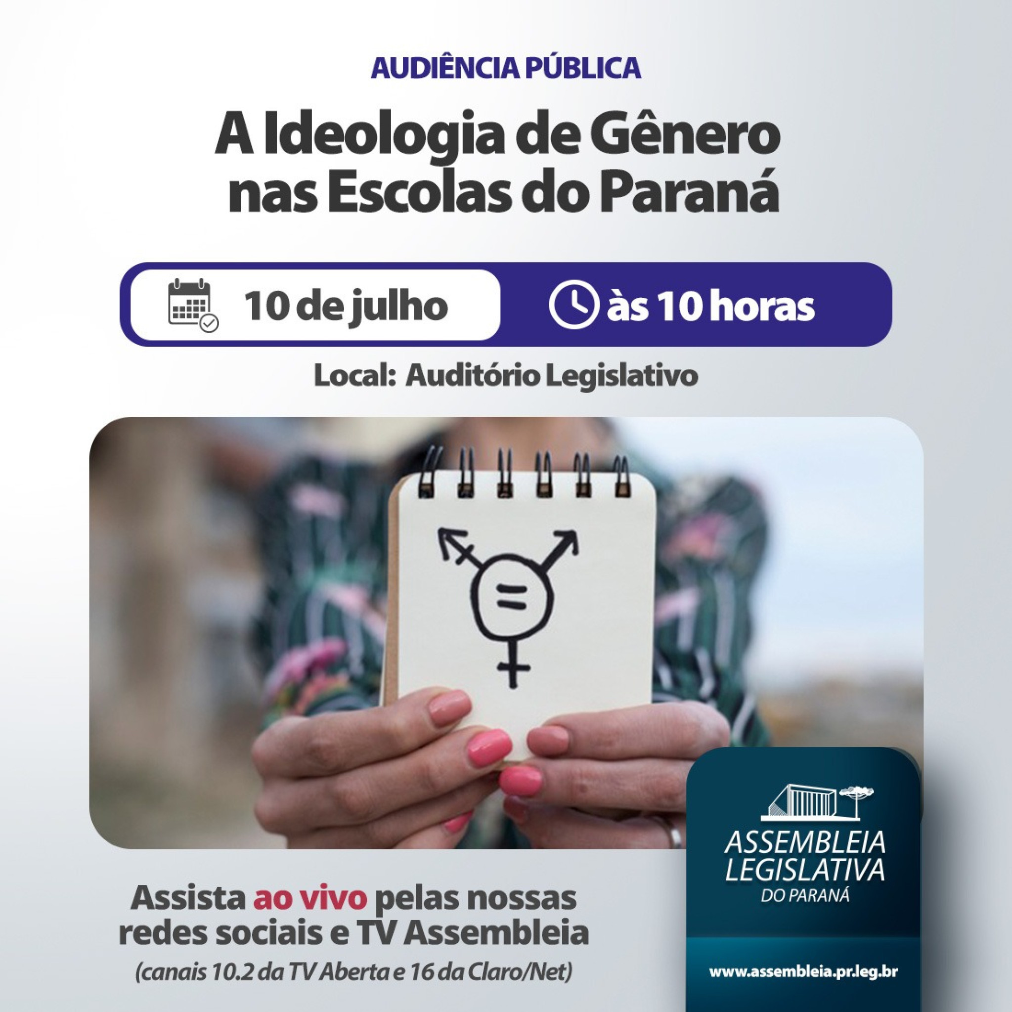 Audiência Pública debate ideologia de gênero nas escolas do Paraná nesta segunda-feira (10)