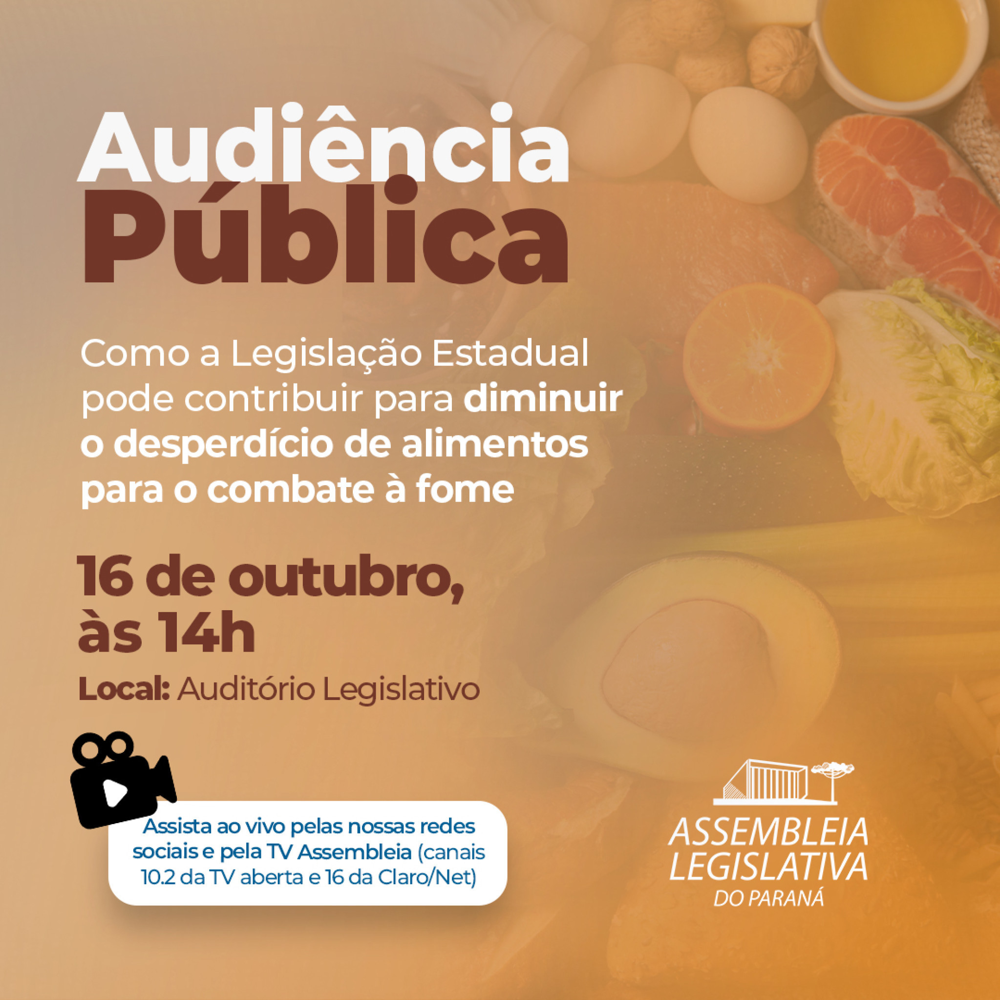 Combate ao desperdício de alimentos é tema de Audiência Pública que acontece na Assembleia Legislativa