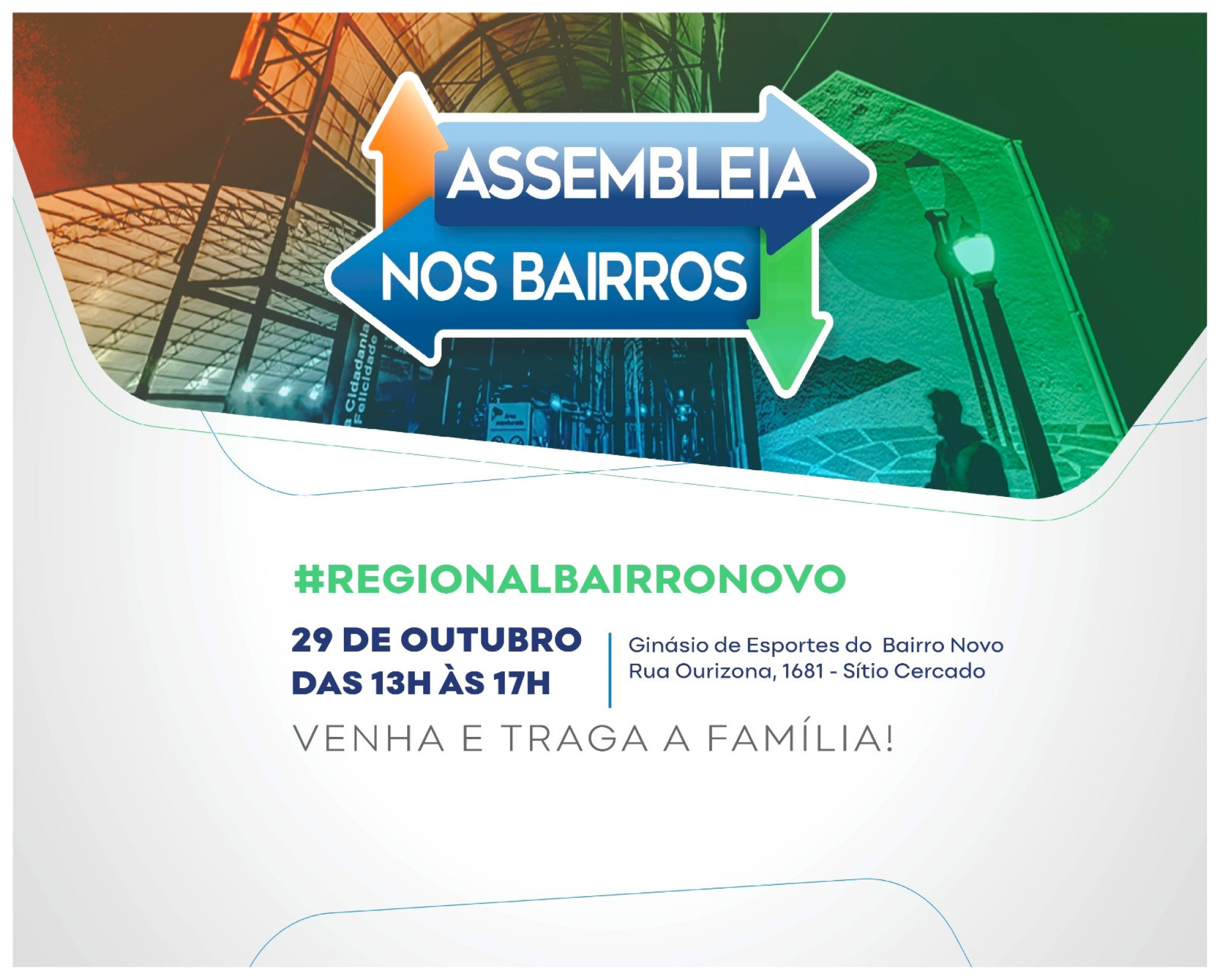 Assembleia nos Bairros chega nesta quarta-feira (29) à Regional do Bairro Novo com serviços gratuitos e sessão especial para a população