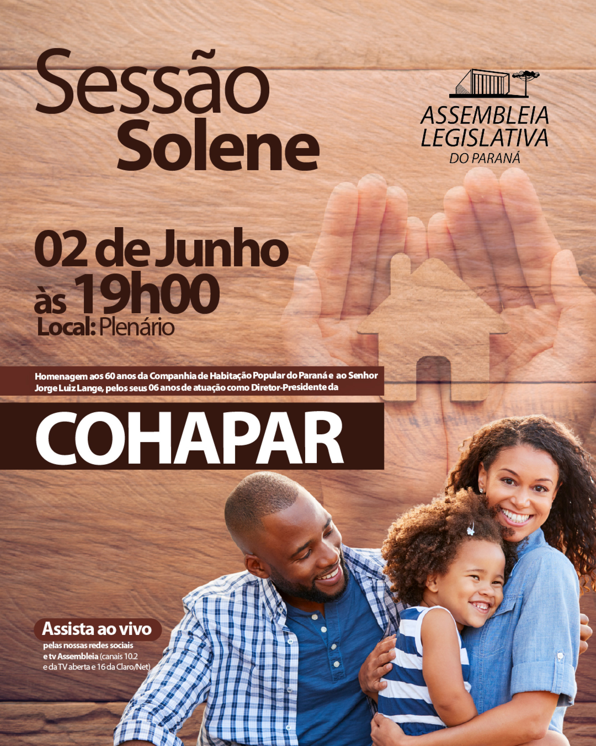 Sessão Solene vai homenagear a Cohapar pelos 60 anos de atuação