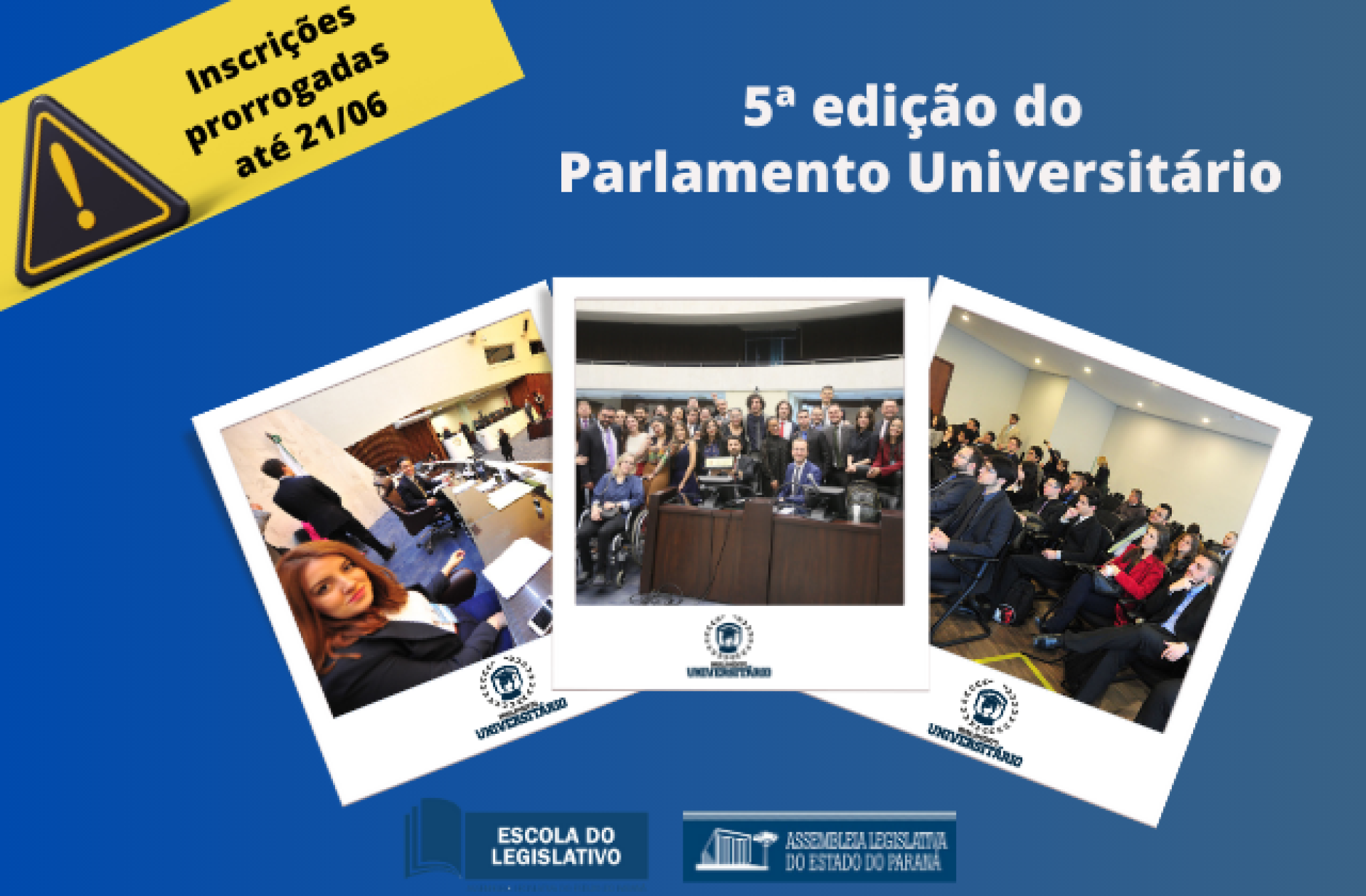 Prorrogado prazo de inscrições dos estudantes para a 5ª edição do Parlamento Universitário