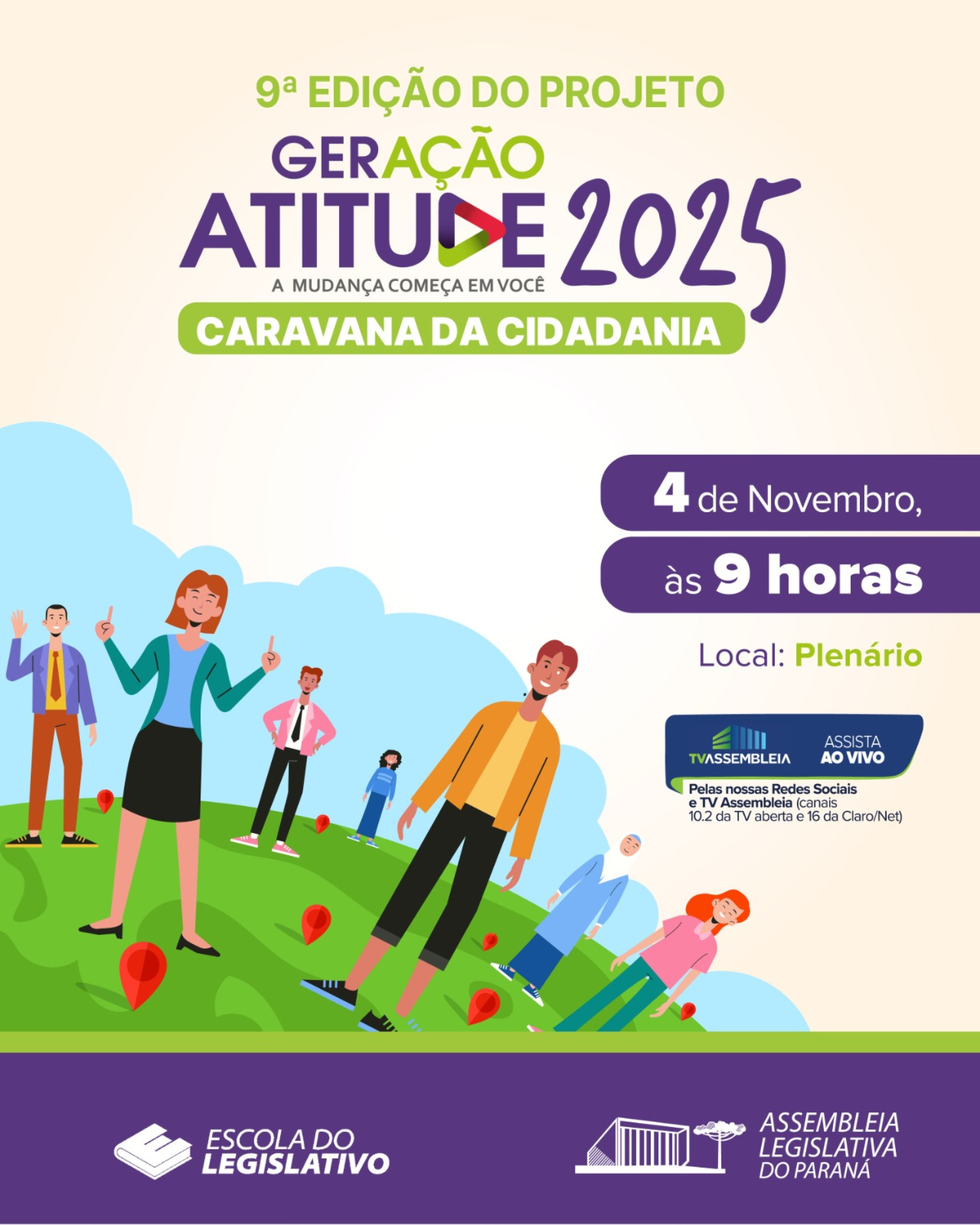 Assembleia Legislativa do Paraná recebe a Caravana da Cidadania 2025 do projeto Geração Atitude