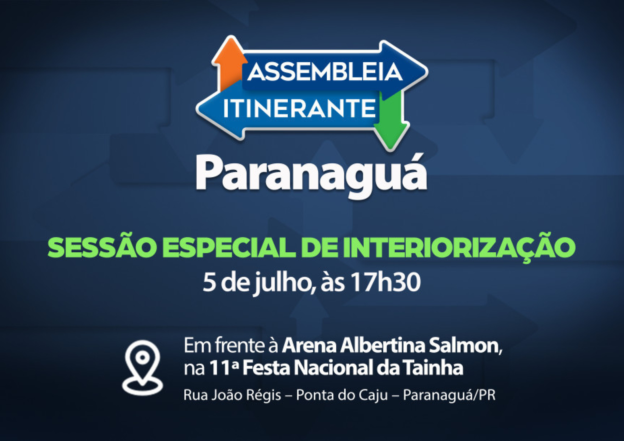 Assembleia Itinerante promove sessão especial nesta quarta-feira (05) em Paranaguá