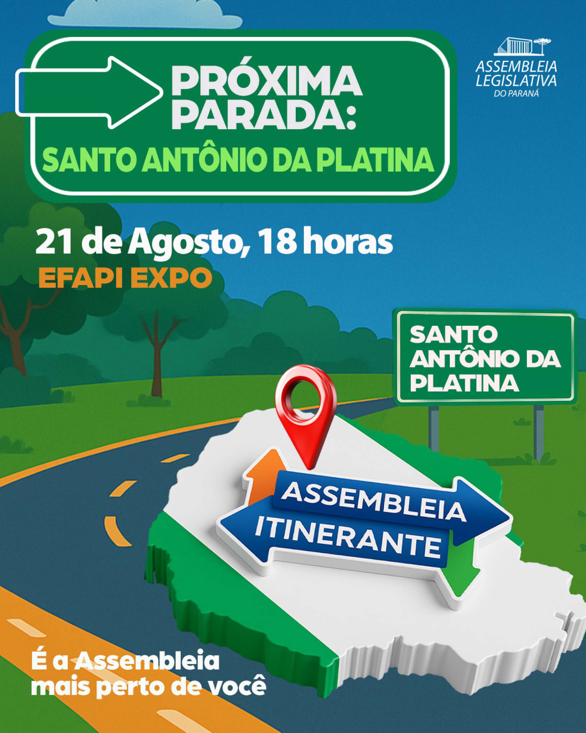 Assembleia Itinerante chega pela segunda vez a Santo Antônio da Platina nesta quinta-feira (21)