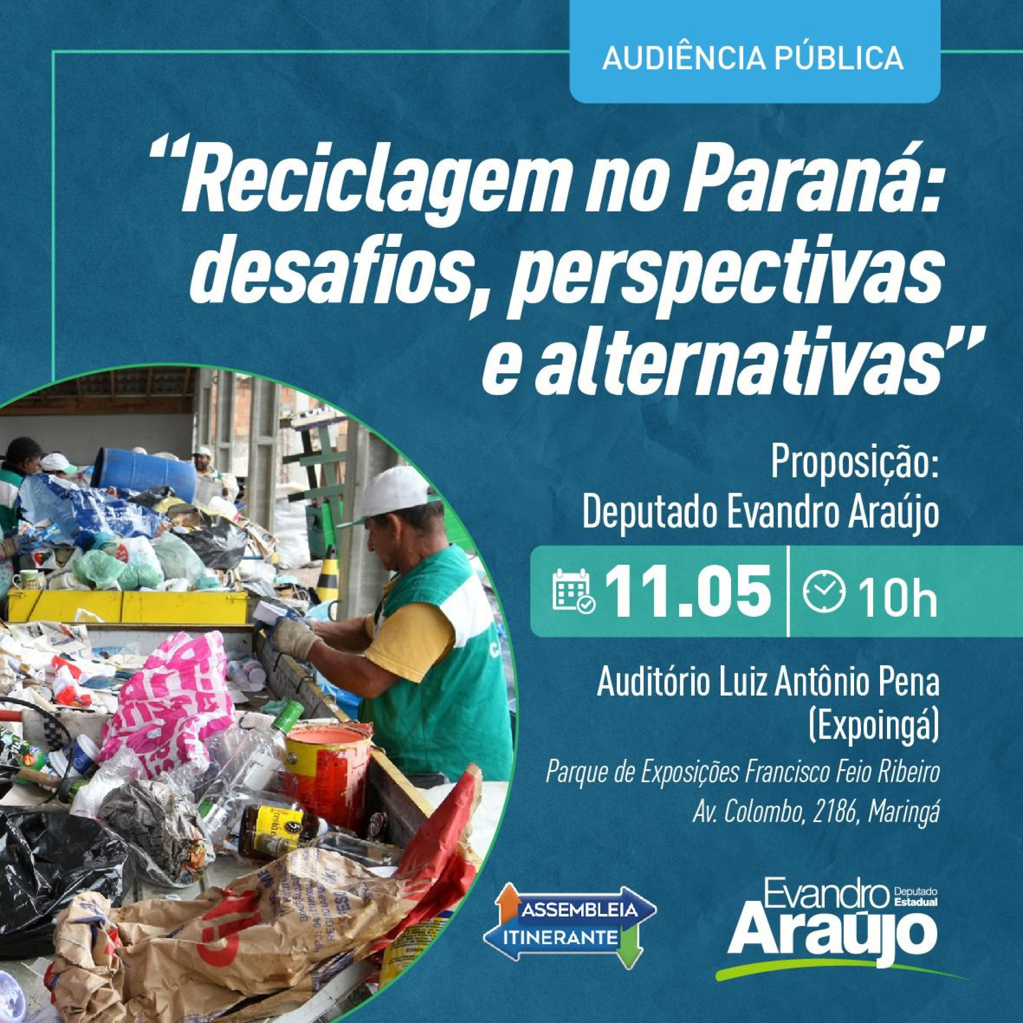 Audiência pública debaterá soluções e alternativas para fomentar a reciclagem no Paraná