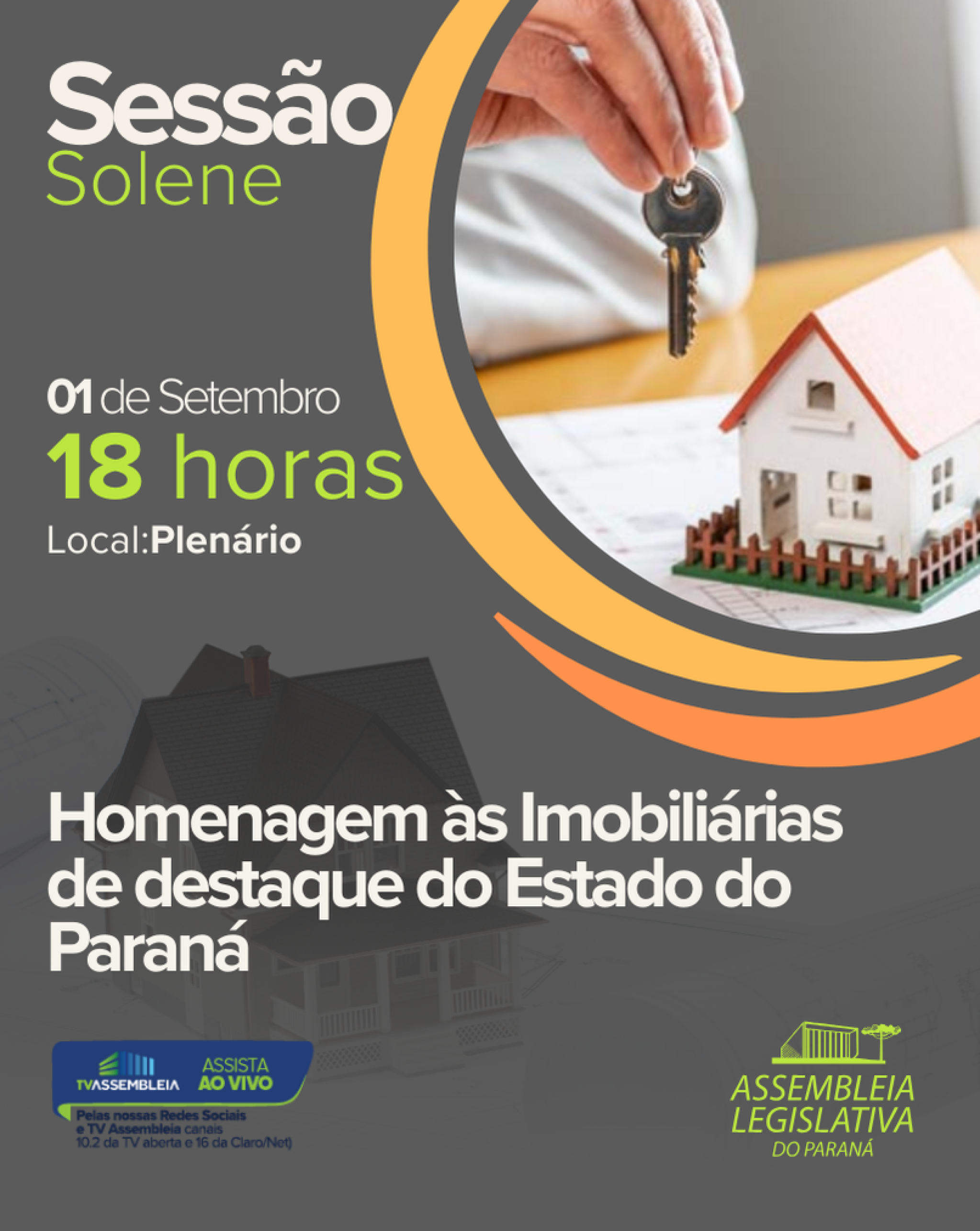 Assembleia Legislativa homenageia imobiliárias em sessão solene nesta segunda-feira (1º)