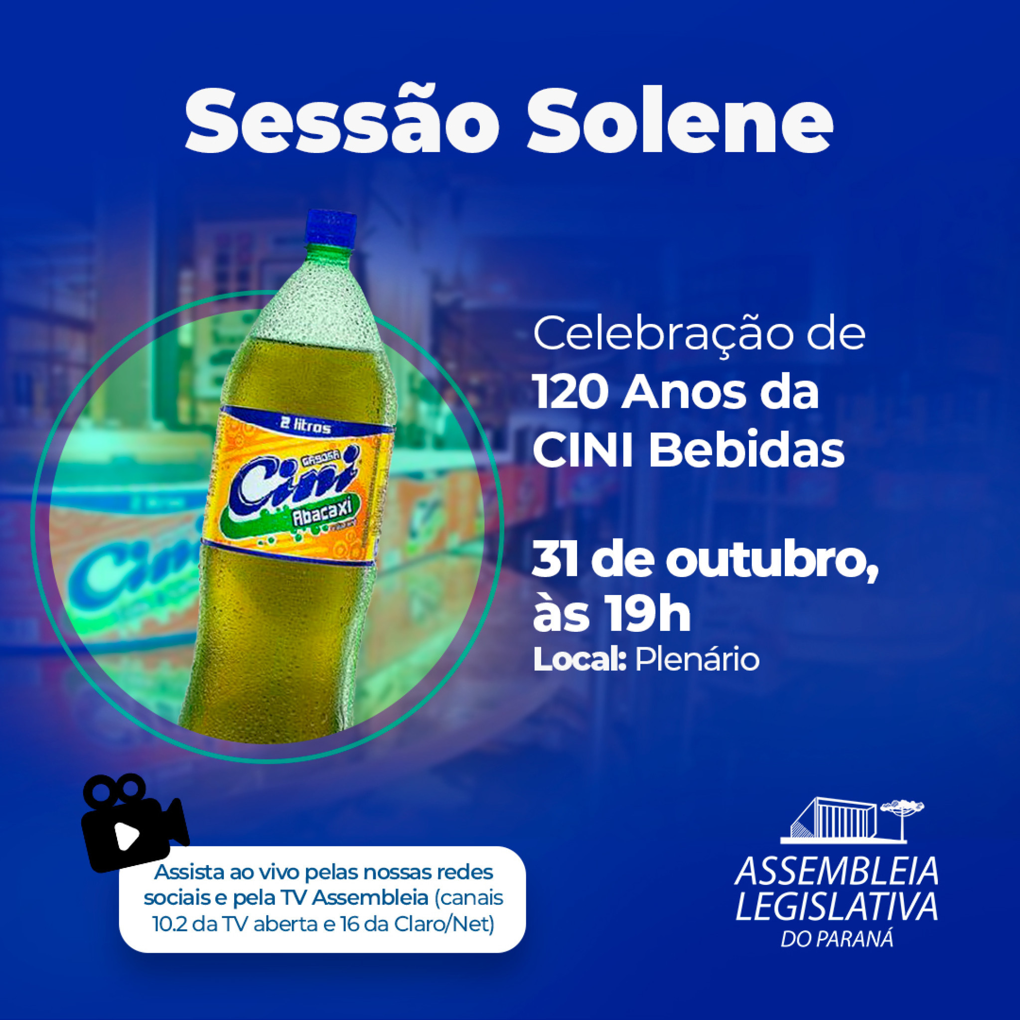 Os 120 anos da Cini Indústria de Bebidas serão celebrados na Assembleia Legislativa