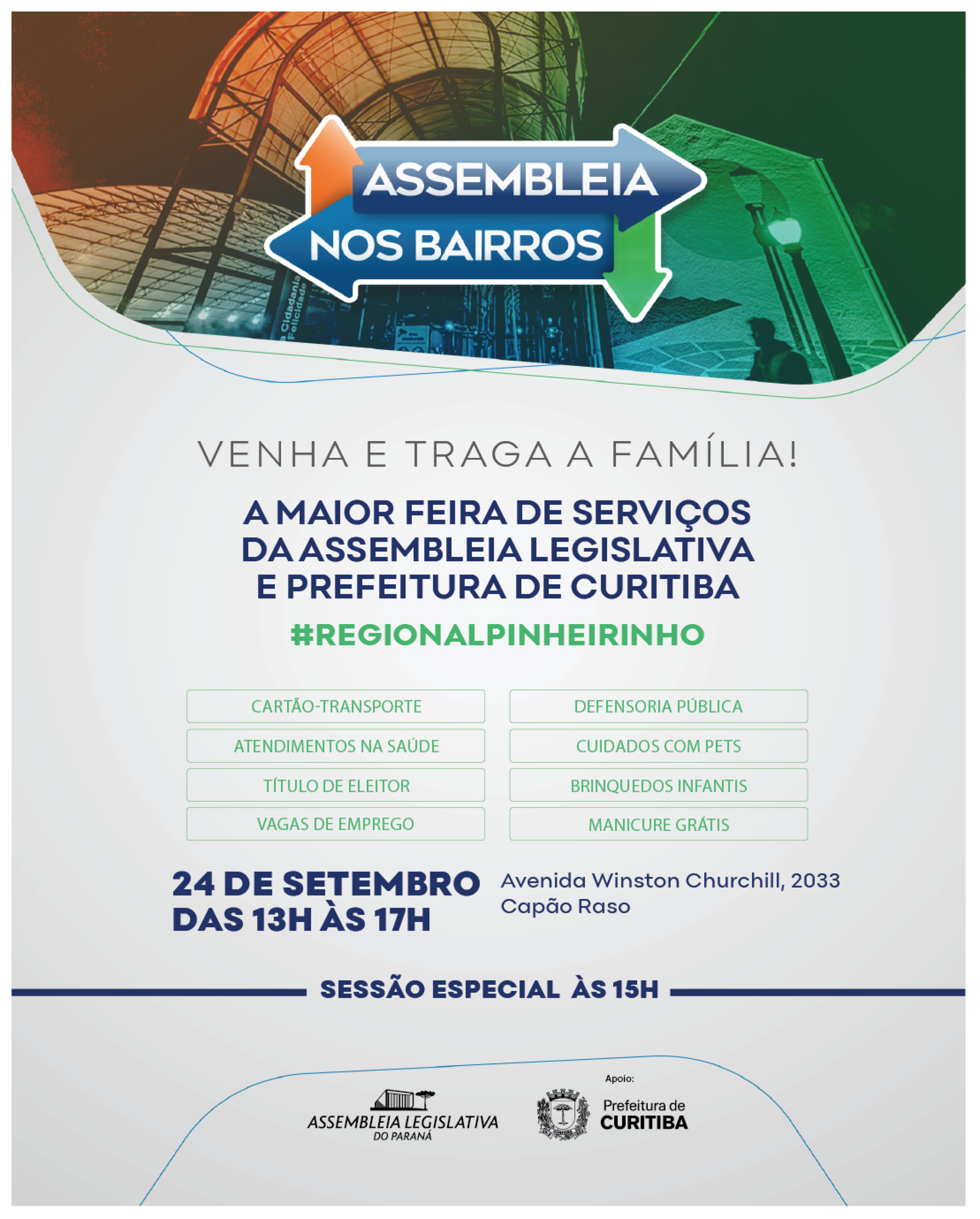 Regional do Pinheirinho recebe a 4ª edição do Assembleia nos Bairros nesta quarta-feira (23)