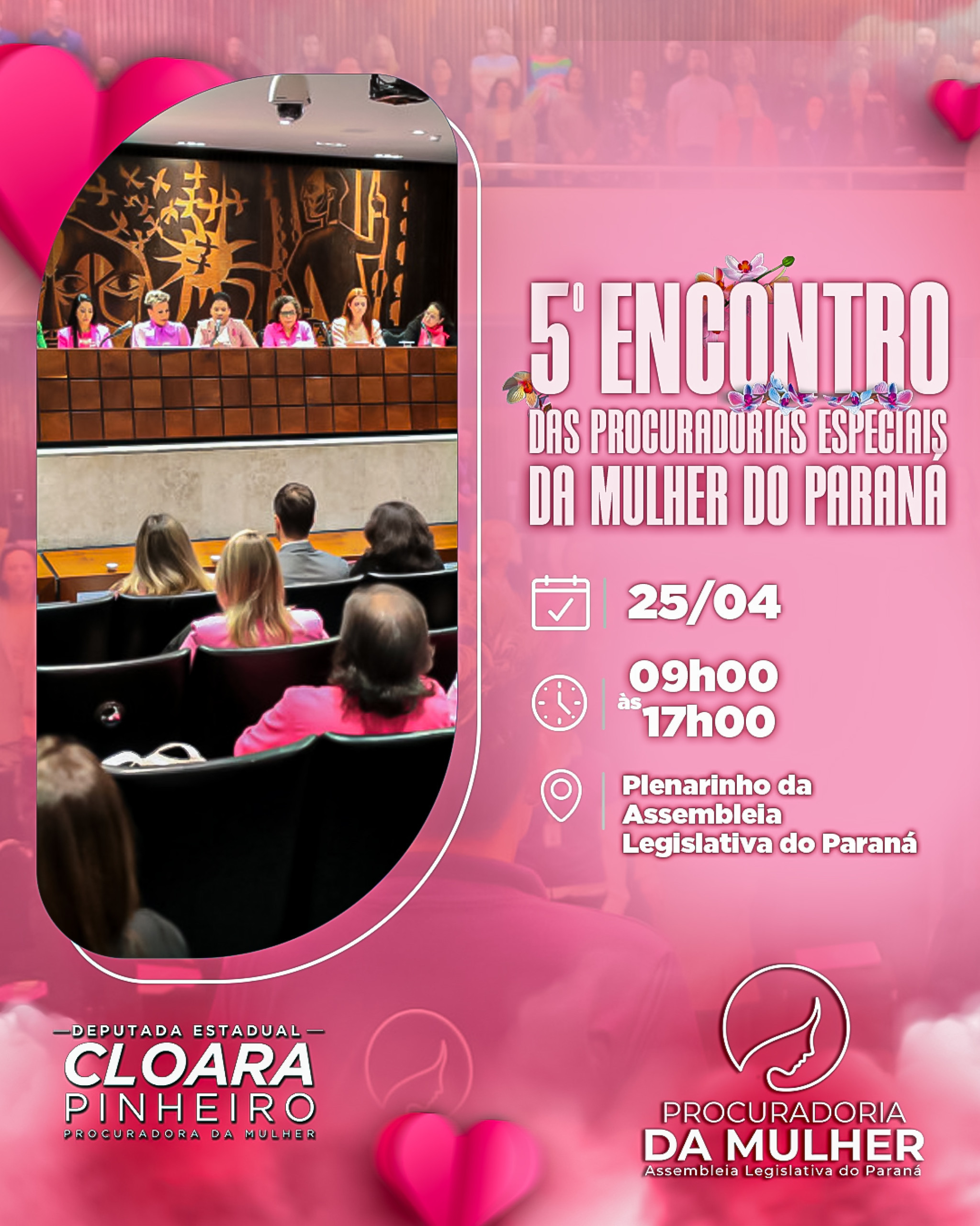 V Encontro Estadual das Procuradorias Especiais da Mulher do Estado do Paraná acontece nesta quinta-feira (25)