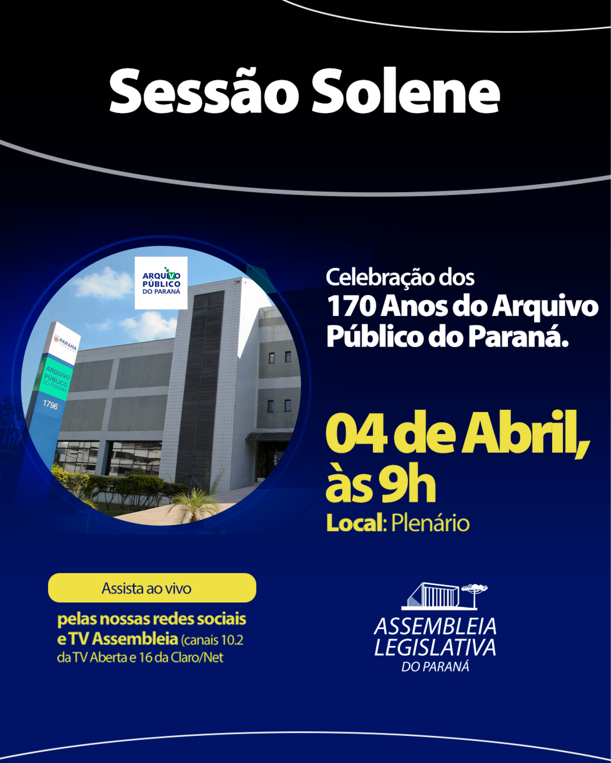 Sessão Solene proposta pela deputada Márcia Huçulak (PSD) celebra os 170 anos do Arquivo Público do Paraná