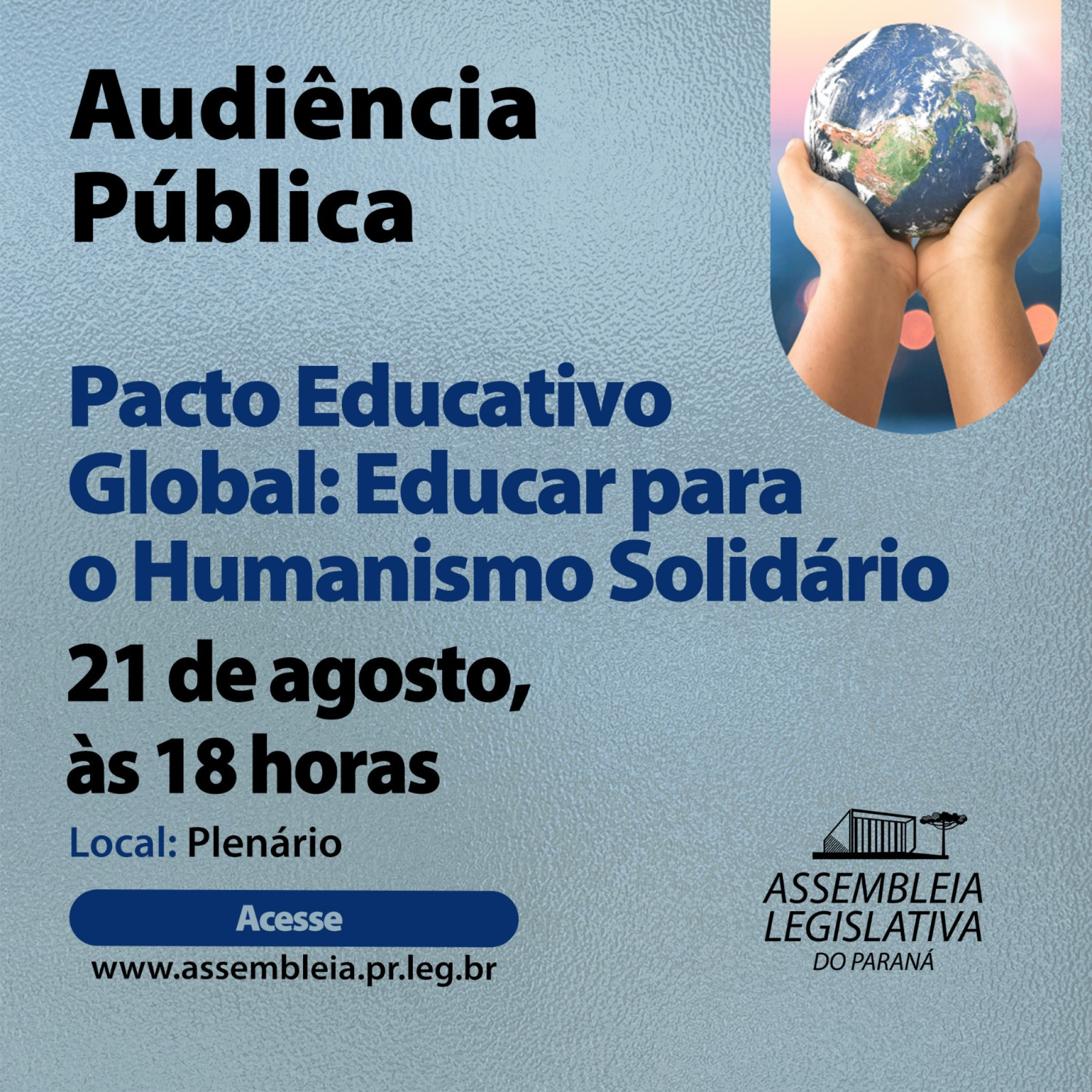 Assembleia Legislativa do Paraná promove debate sobre o "Pacto Educativo Global"