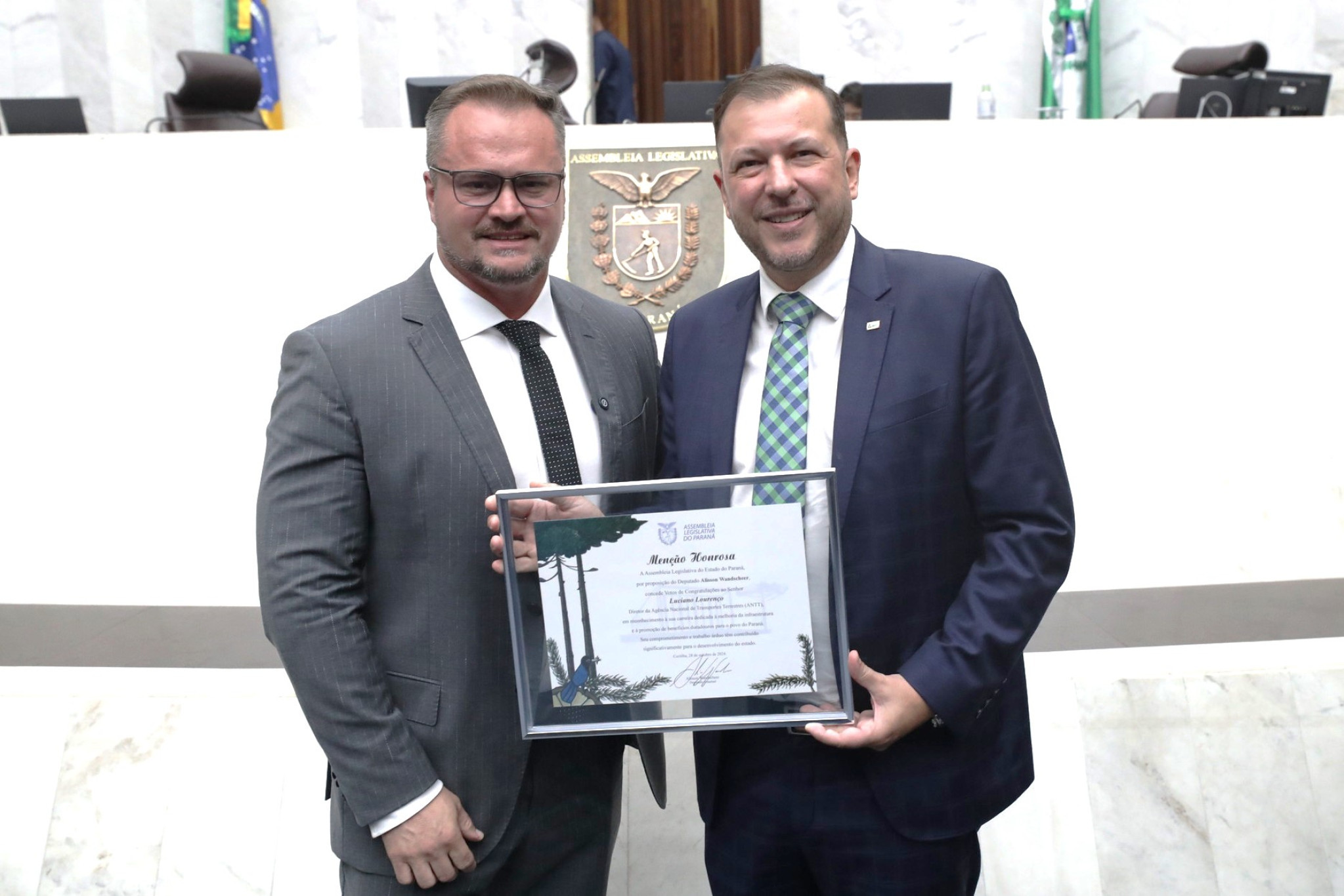 Luciano Lourenço é homenageado com Menção Honrosa pela Assembleia Legislativa