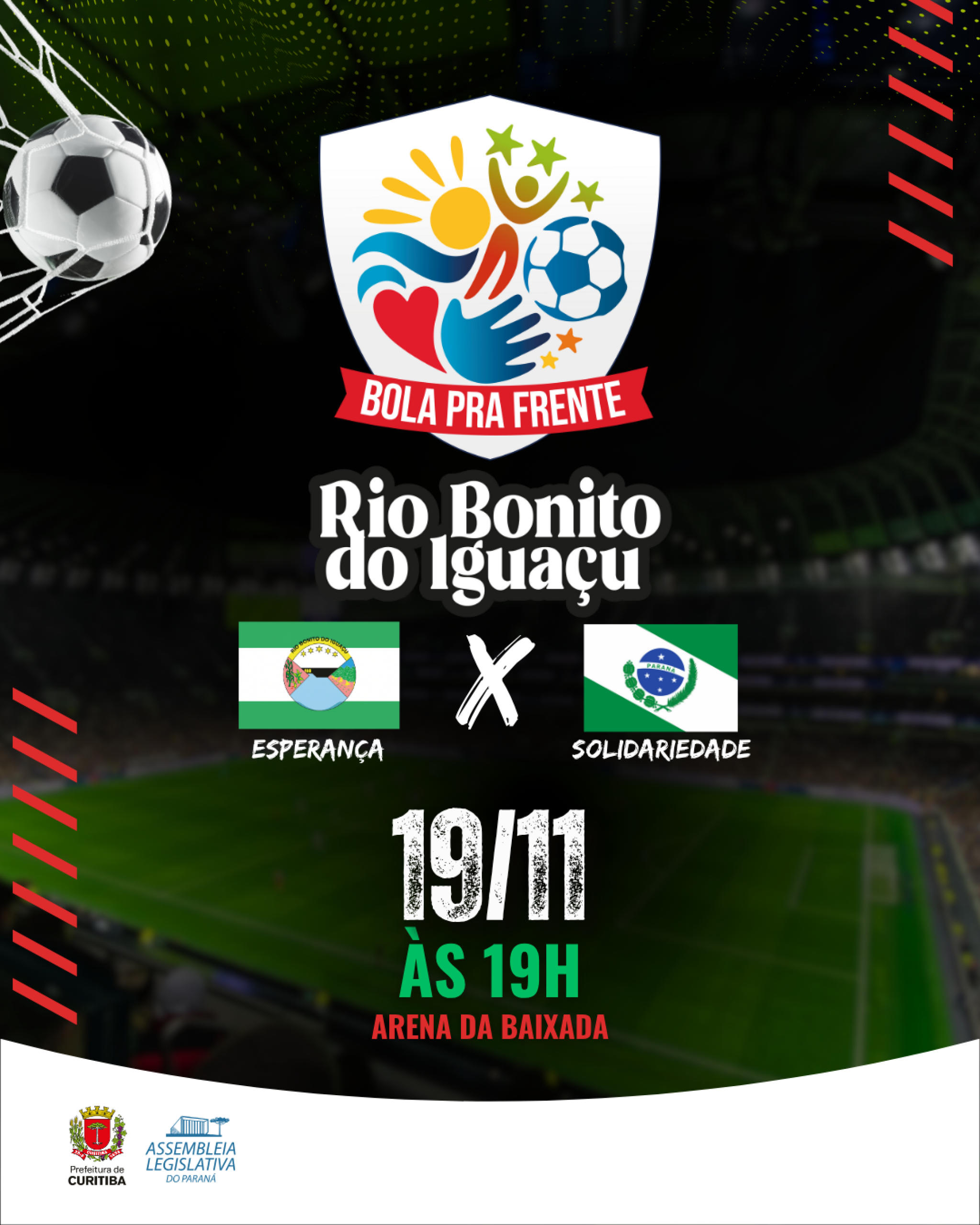 Arena da Baixada recebe nesta quarta-feira (19) jogo solidário promovido pela Assembleia em prol de Rio Bonito do Iguaçu