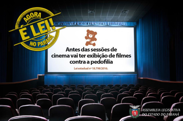 Lei estadual determina a exibição de filmes contra a pedofilia antes das sessões de cinema