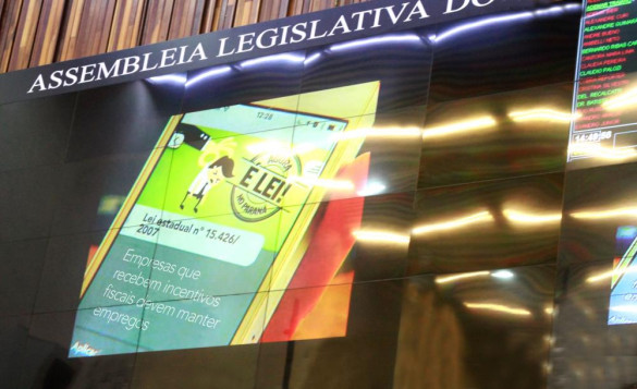 Vídeos no painel eletrônico do Plenário divulgam ações e projetos desenvolvidos pela Assembleia Legislativa