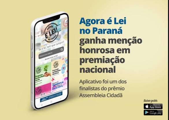 Aplicativo criado pela Assembleia Legislativa do Paraná ganha menção honrosa em premiação nacional