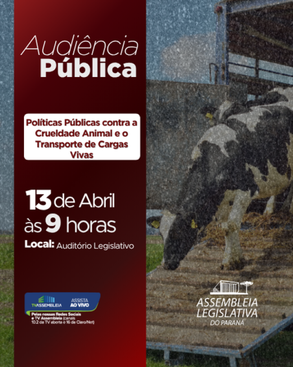 Audiência pública na Assembleia debate exportação de animais vivos e exploração animal no Paraná