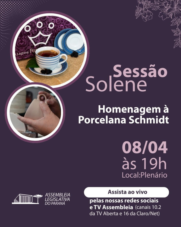 Sessão Solene na Assembleia Legislativa presta homenagem à Porcelana Schmidt