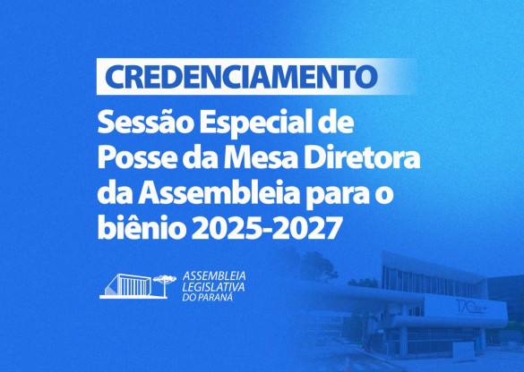 Aberto o credenciamento de jornalistas para cobertura da posse da nova Mesa Diretora da Assembleia