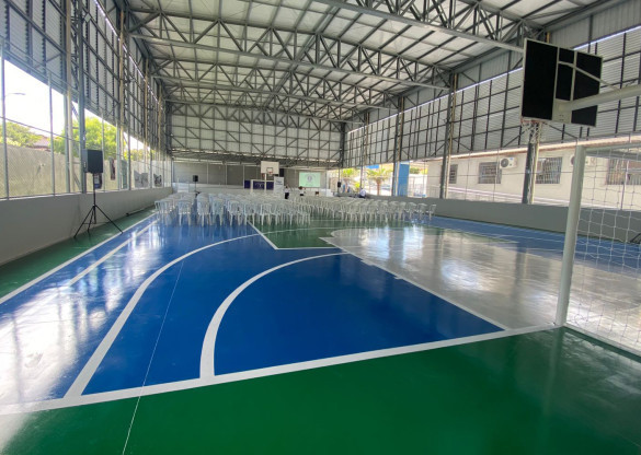 Quadra poliesportiva solicitada por aluno durante Assembleia Itinerante é entregue em Santo Antônio da Platina