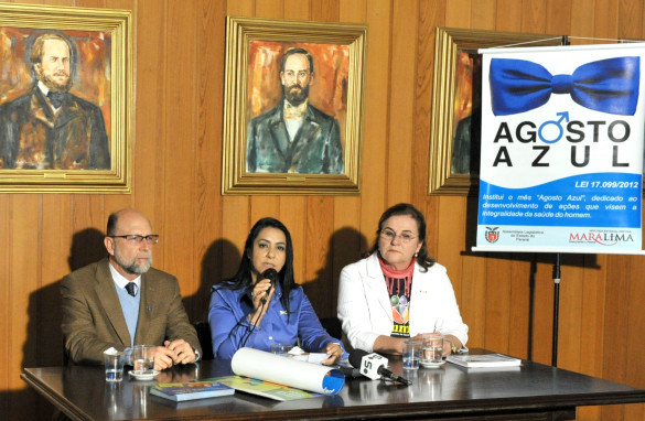 Deputada Mara Lima fala a jornalistas sobre atividades do "Agosto Azul"