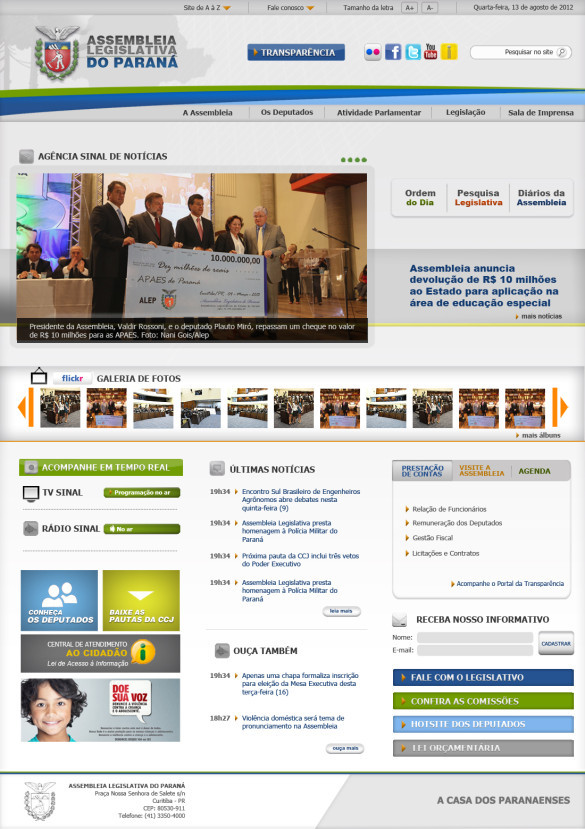 Assembleia lança nova versão do site institucional nesta segunda-feira (11)