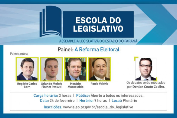 Plenário da Assembleia Legislativa sediará painel sobre "A Reforma Eleitoral" nesta quarta-feira (24)